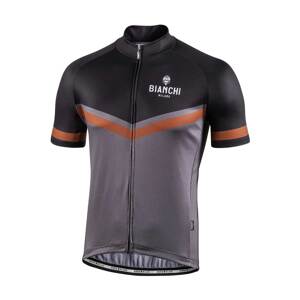 BIANCHI MILANO Cyklistický dres s krátkym rukávom - OLLASTU - šedá/čierna M