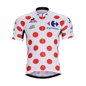 BONAVELO Cyklistický dres s krátkym rukávom - TOUR DE FRANCE  - biela/červená 2XL