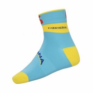 BONAVELO Cyklistické ponožky klasické - ASTANA  - svetlo modrá/žltá S-M