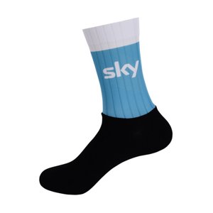 BONAVELO Cyklistické ponožky klasické - SKY 2018 - svetlo modrá/biela L-XL