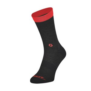 SCOTT Cyklistické ponožky klasické - TRAIL CREW - šedá/červená 42-44
