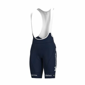 ALÉ Cyklistické nohavice krátke s trakmi - MOVISTAR 2021 PR-R - modrá