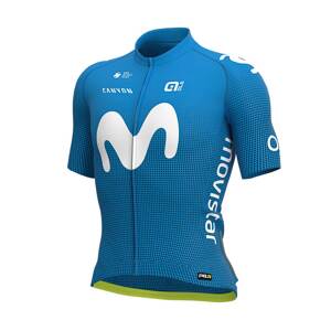 ALÉ Cyklistický dres s krátkym rukávom - MOVISTAR 2021 PR-R - svetlo modrá M