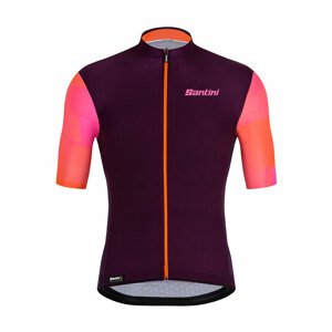 SANTINI Cyklistický dres s krátkym rukávom - MITO SPILLO - bordová/ružová/oranžová XL