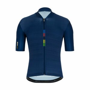 SANTINI Cyklistický dres s krátkym rukávom - UCI RAINBOW CLASSE - modrá L