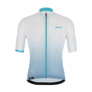 SANTINI Cyklistický dres s krátkym rukávom - KARMA LUCE - svetlo modrá/biela