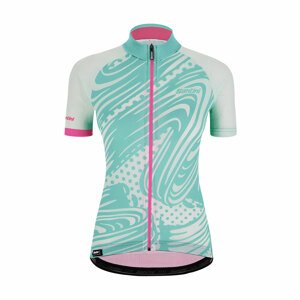 SANTINI Cyklistický dres s krátkym rukávom - GIADA POP LADY - svetlo modrá/biela/ružová XL