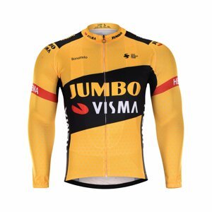 BONAVELO Cyklistický dres s dlhým rukávom zimný - JUMBO-VISMA 2020 WNT - žltá XS