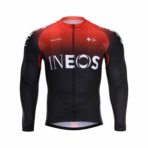 BONAVELO Cyklistický dres s dlhým rukávom zimný - INEOS 2020 WINTER - čierna/červená M