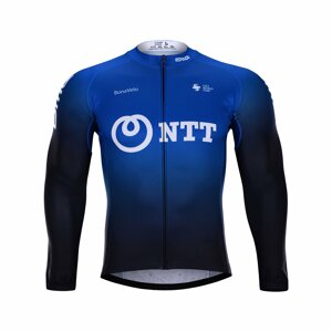 BONAVELO Cyklistický dres s dlhým rukávom zimný - NTT 2020 WINTER - čierna/modrá M