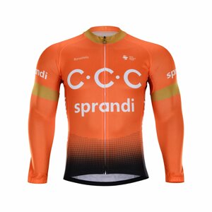 BONAVELO Cyklistický dres s dlhým rukávom zimný - CCC 2020 WINTER - čierna/oranžová S