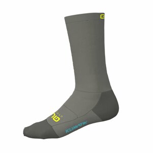 ALÉ Cyklistické ponožky klasické - TEAM KLIMATIK H22 - žltá/šedá L