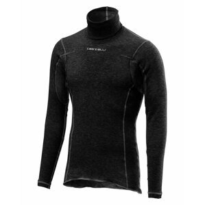 CASTELLI Cyklistické tričko s dlhým rukávom - FLANDERS WARM NECK - čierna L
