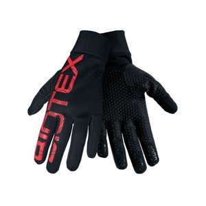 BIOTEX Cyklistické rukavice dlhoprsté - THERMAL TOUCH GEL - červená/čierna XL