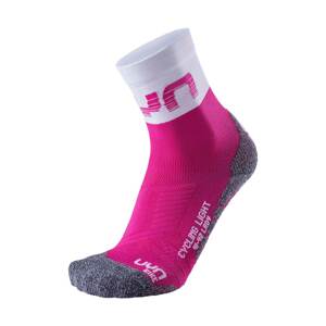 UYN Cyklistické ponožky klasické - LIGHT LADY - šedá/biela/ružová 41-42