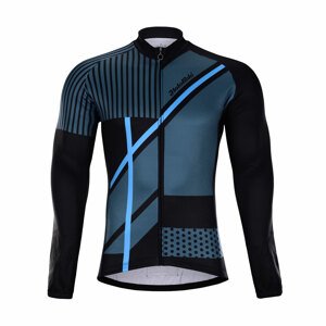 HOLOKOLO Cyklistický dres s dlhým rukávom zimný - TRACE BLUE WINTER - viacfarebná/čierna/modrá 2XL