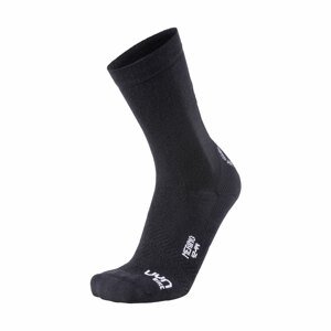 UYN Cyklistické ponožky klasické - MERINO - čierna/biela 39-41