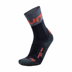 UYN Cyklistické ponožky klasické - LIGHT - šedá/červená/čierna 45-47