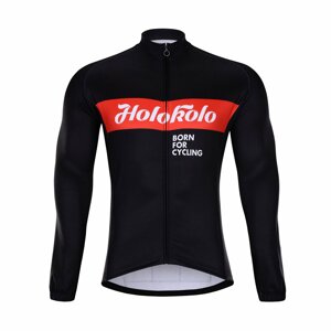 HOLOKOLO Cyklistický dres s dlhým rukávom zimný - OBSIDIAN WINTER  - červená/čierna L