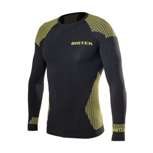 BIOTEX Cyklistické tričko s dlhým rukávom - SEAMLESS - žltá/čierna