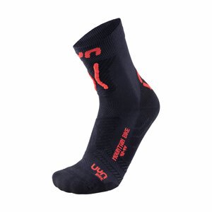 UYN Cyklistické ponožky klasické - MOUNTAIN MTB - červená/čierna 39-41