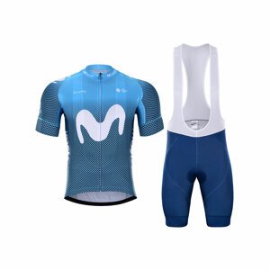 BONAVELO Cyklistický krátky dres a krátke nohavice - MOVISTAR 2021 - biela/modrá