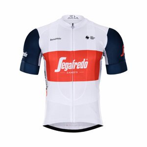 BONAVELO Cyklistický dres s krátkym rukávom - TREK 2021 - biela/červená/modrá L