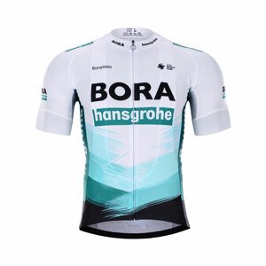 BONAVELO Cyklistický dres s krátkym rukávom - BORA 2021 - biela/čierna/zelená XS