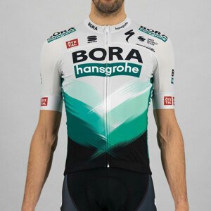 SPORTFUL Cyklistický dres s krátkym rukávom - BORA HANSGROHE 2021 - zelená/šedá M