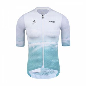 MONTON Cyklistický dres s krátkym rukávom - BEACH  - modrá/biela L