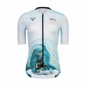 MONTON Cyklistický dres s krátkym rukávom - WATER FLOW LADY - modrá/biela XL