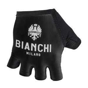 BIANCHI MILANO Cyklistické rukavice krátkoprsté - DIVOR - biela/čierna