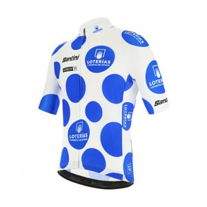 SANTINI Cyklistický dres s krátkym rukávom - LA VUELTA 2021 - biela/modrá