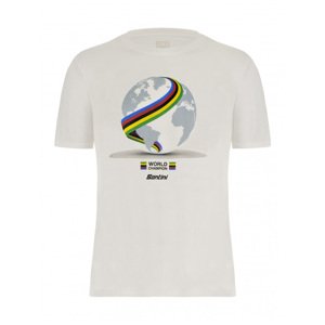 SANTINI Cyklistické tričko s krátkym rukávom - WORLD UCI OFFICIAL - biela M