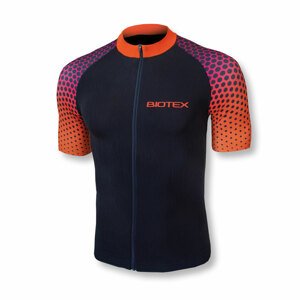 BIOTEX Cyklistický dres s krátkym rukávom - SMART - čierna/oranžová M-L