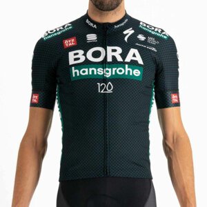 SPORTFUL Cyklistický dres s krátkym rukávom - BORA HANSGROHE 2021 - zelená/šedá