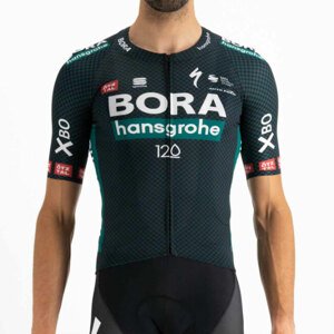 SPORTFUL Cyklistický dres s krátkym rukávom - BORA HANSGROHE 2021 - čierna/zelená 2XL