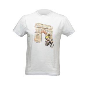 NU. BY HOLOKOLO Cyklistické tričko s krátkym rukávom - LE TOUR PARIS - biela
