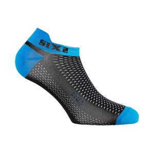 SIX2 Cyklistické ponožky členkové - FANT S C - čierna/svetlo modrá