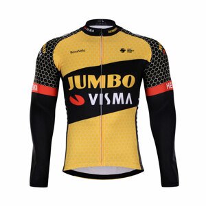 BONAVELO Cyklistický dres s dlhým rukávom zimný - JUMBO-VISMA 2021 WNT - žltá 3XL