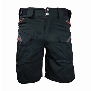 HAVEN Cyklistické nohavice krátke bez trakov - CUBES BLACKIES - čierna/červená