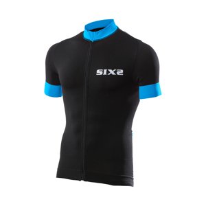 SIX2 Cyklistický dres s krátkym rukávom - BIKE3 STRIPES - modrá/čierna