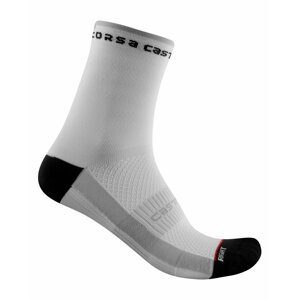 CASTELLI Cyklistické ponožky klasické - ROSSO CORSA 11 LADY - biela/čierna S-M