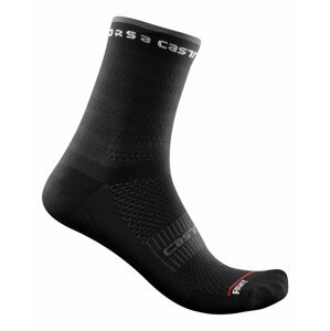 CASTELLI Cyklistické ponožky klasické - ROSSO CORSA 11 LADY - čierna L-XL