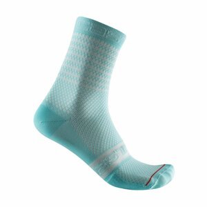 CASTELLI Cyklistické ponožky klasické - SUPERLEGGERA 12 LADY - biela/svetlo modrá L-XL
