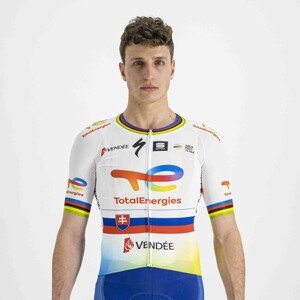 SPORTFUL Cyklistický dres s krátkym rukávom - TOTAL ENERGIES 2022 - biela/žltá/modrá/oranžová L