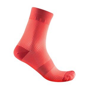CASTELLI Cyklistické ponožky klasické - VELOCISSIMA 12 LADY - ružová/červená