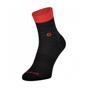 SCOTT Cyklistické ponožky klasické - SCOTT TRAIL QUARTER - čierna/červená 42-44