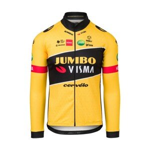 AGU Cyklistický dres s dlhým rukávom letný - JUMBO-VISMA 2022 - žltá/čierna