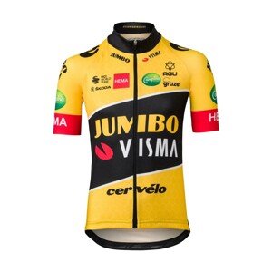 AGU Cyklistický dres s krátkym rukávom - JUMBO-VISMA 22 KIDS - čierna/žltá 140 cm